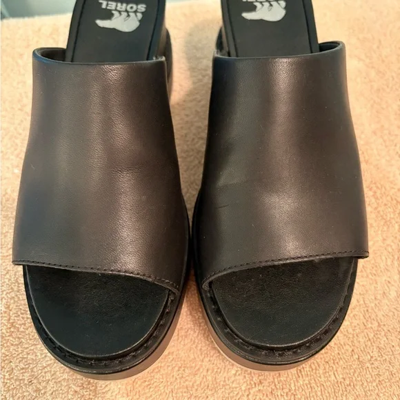 Sorel Black Platform Mules - Picture 2 of 10